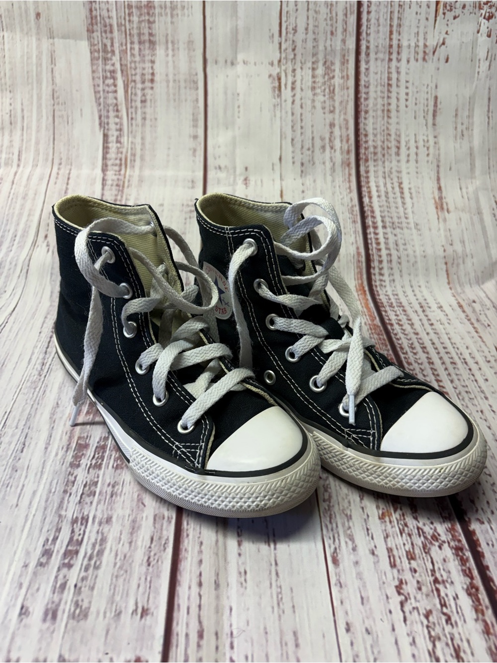Converse Kids Black High-Top Sneakers with White Accents
